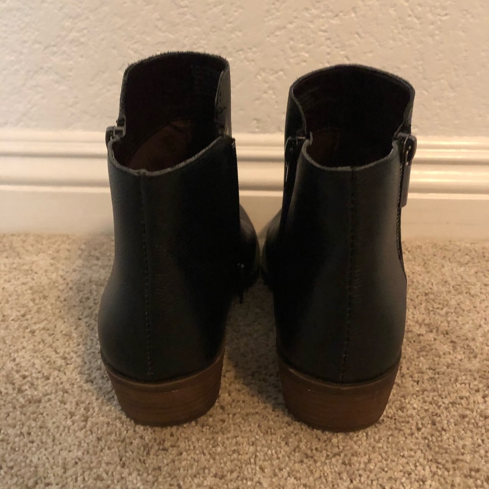 Kensie Black Leather Ankle Boots - Picture 3 of 7